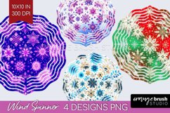 Snowflakes Wind Spinner Sublimation PNG - Christmas Round Product Image 1