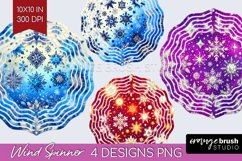 Snowflakes Wind Spinner Sublimation PNG - Christmas Round Product Image 1