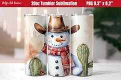 Snowman Cowboy Christmas 20 OZ Skinny Tumbler Sublimation Product Image 1
