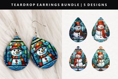 Snowman Teardrop Earring Sublimation PNG Design Product Image 1