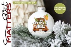 Snowmen Vintage truck | Be Merry - 300 DPI - Hand Painted Product Image 1