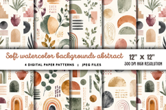 Soft Watercolor Backgrounds Abstract JPG Product Image 1