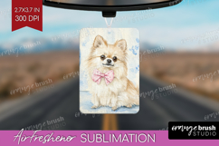 Spitz Dog Air Freshener PNG Floral Dog PNG Sublimation Product Image 1