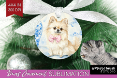 Spitz Dog Ornament PNG Floral Dog PNG Sublimation Product Image 1