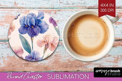 Spring Blossom Round Coaster - Flowers Coaster PNG Product Image 1