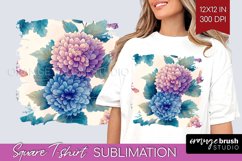 Spring Blossom Square Tshirt Background - Flowers PNG Product Image 1