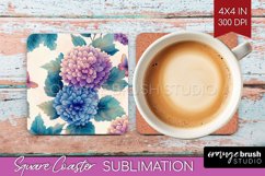 Spring Blossom Square Coaster - Flowers Coaster PNG Product Image 1