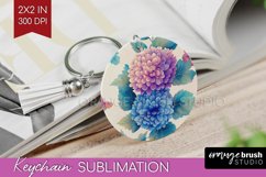Spring Blossom Keychain PNG - Flowers Keychain Sublimation Product Image 1