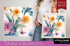 Spring Blossom Tote Bag - Flowers Tote Bag PNG Sublimation Product Image 1