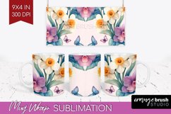 Spring Blossom Mug Wrap - Flowers Mug PNG Sublimation Product Image 1