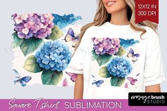 Spring Blossom Square Tshirt Background - Flowers PNG Product Image 1