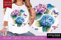Spring Blossom Round Tshirt Background - Flowers PNG Product Image 1