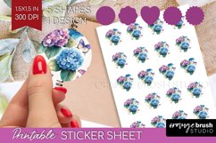 Spring Blossom Round Sticker - Flowers Printable Sticker Product Image 1