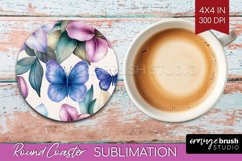 Spring Blossom Round Coaster - Flowers Coaster PNG Product Image 1