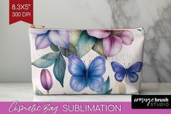 Spring Blossom Cosmetic Bag - Flowers Makeup Bag PNG Product Image 1