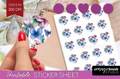 Spring Blossom Round Sticker - Flowers Printable Sticker Product Image 1