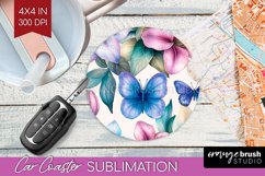 Spring Blossom Car Coaster - Flowers Coaster PNG Sublimation Product Image 1