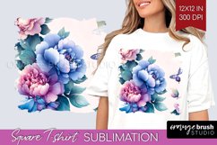 Spring Blossom Square Tshirt Background - Flowers PNG Product Image 1