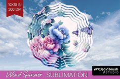 Spring Blossom Wind Spinner Sublimation PNG - Flowers Round Product Image 1