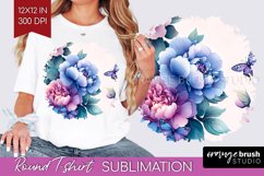 Spring Blossom Round Tshirt Background - Flowers PNG Product Image 1