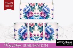 Spring Blossom Mug Wrap - Flowers Mug PNG Sublimation Product Image 1