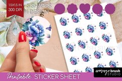 Spring Blossom Round Sticker - Flowers Printable Sticker Product Image 1