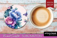 Spring Blossom Round Coaster - Flowers Coaster PNG Product Image 1