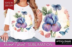 Spring Blossom Round Tshirt Background - Flowers PNG Product Image 1