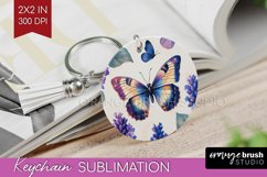 Spring Blossom Keychain PNG - Flowers Keychain Sublimation Product Image 1