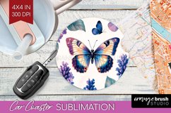 Spring Blossom Car Coaster - Flowers Coaster PNG Sublimation Product Image 1