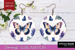 Spring Blossom Round Earrings - Flowers PNG Sublimation Product Image 1