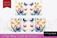 Spring Blossom Mug Wrap - Flowers Mug PNG Sublimation Product Image 1
