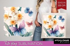 Spring Blossom Tote Bag - Flowers Tote Bag PNG Sublimation Product Image 1