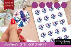 Spring Blossom Round Sticker - Flowers Printable Sticker Product Image 1