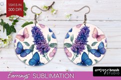 Spring Blossom Round Earrings - Flowers PNG Sublimation Product Image 1