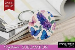Spring Blossom Keychain PNG - Flowers Keychain Sublimation Product Image 1