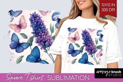 Spring Blossom Square Tshirt Background - Flowers PNG Product Image 1