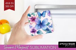 Spring Blossom Magnet Sublimation - Flowers Square Magnet Product Image 1