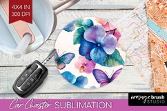 Spring Blossom Car Coaster - Flowers Coaster PNG Sublimation Product Image 1