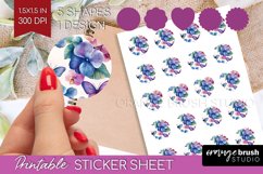 Spring Blossom Round Sticker - Flowers Printable Sticker Product Image 1