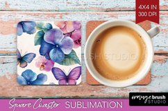Spring Blossom Square Coaster - Flowers Coaster PNG Product Image 1