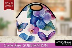 Spring Blossom Lunch Bag - Flowers Lunch Bug PNG Sublimation Product Image 1