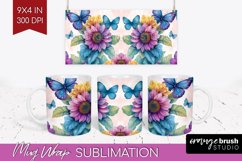 Spring Blossom Mug Wrap - Flowers Mug PNG Sublimation Product Image 1
