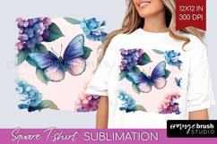 Spring Blossom Square Tshirt Background - Flowers PNG Product Image 1