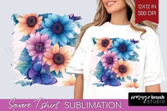 Spring Blossom Square Tshirt Background - Flowers PNG Product Image 1