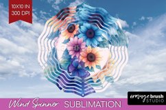 Spring Blossom Wind Spinner Sublimation PNG - Flowers Round Product Image 1