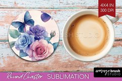 Spring Blossom Round Coaster - Flowers Coaster PNG Product Image 1