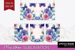 Spring Blossom Mug Wrap - Flowers Mug PNG Sublimation Product Image 1