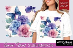 Spring Blossom Square Tshirt Background - Flowers PNG Product Image 1