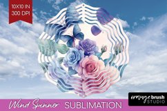 Spring Blossom Wind Spinner Sublimation PNG - Flowers Round Product Image 1